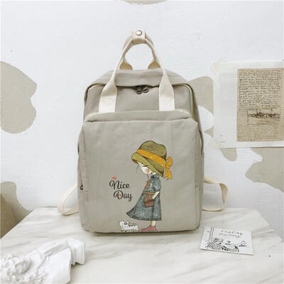

Women Backpack Retro Cartoon Printing Nylon Waterproof Shoulder Bags School Backpacks For Teenage Travel Backpack