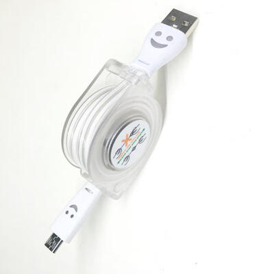 

Micro USB Cable 33ft Retractable Android Data Cable With Luminous Smiling Face For Samsung Nexus Kindle HTC LG Sony