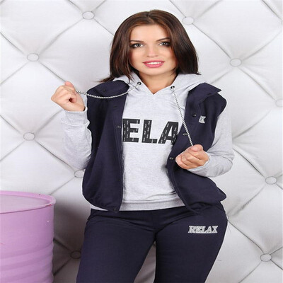 

Plus velvet junior high school girl student autumn&winter thick three-piece womens sweater