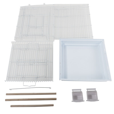 

Ktaxon Pet Supplies 23" Bird Cage W Open Play Top- Ideal For Parakeets Small Birds- White