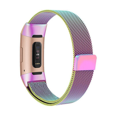 

For Fitbit Charge3 Milan Strap With 316L Stainless Steel Milan Ring Replacement Wristband