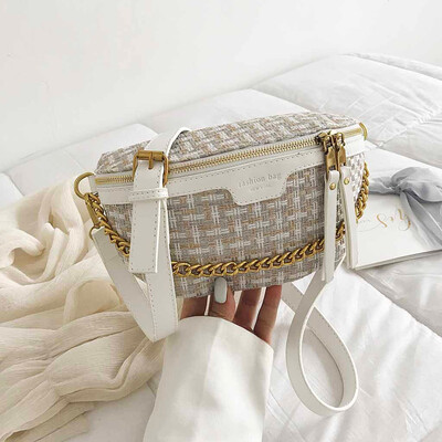 

Tailored Women 2019 New Pocket Fashion Chest Bag Woven Shoulder Bag Messenger Phone Bag
