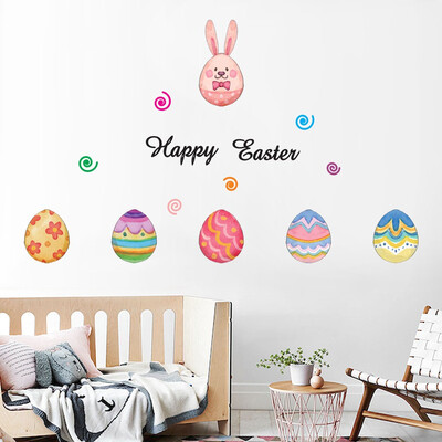 

〖Follure〗Happy Easter Eggs Vinyl Decal Art Wall Sticker DIY Home Room Decor