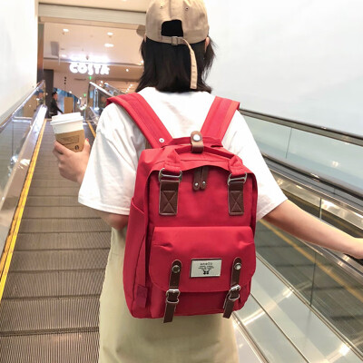 

Ins wind bag girl Korean version of high school students campus Mori department bf ancient girl hit color backpack backpack should