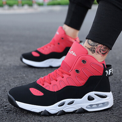 

High-top fallwinter sneakers regular mens basketball shoes anti-slip shock-absorbing air cushion shoes breathable wear-resistant