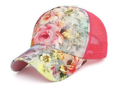 

SUNSIOM Womens Floral Print Hat Adjustable Snapback Trucker Golf Sport Baseball Cap