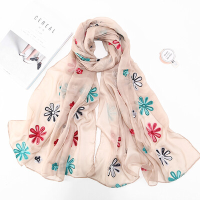 

2018 ladies spring&summer shawl embroidery scarves literary scarf flowers India Nepal tourism TR035
