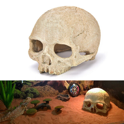 

Gobestart Fish Tank Aquarium Ornament Terrarium Decorations Resin Skull Human Skeleton