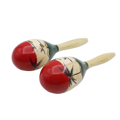 

Pair of Wooden Large Maracas Rumba Shakers Rattles Sand Hammer Percussion Instrument Musical Toy for Kid Children Party Games