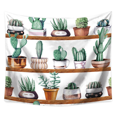

Fashion Tapestry Green Cactus Style Pattern Decorative Cactus Watercolor Hanging Wall Tapestries Landscape chakra Home Decor
