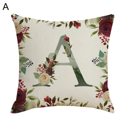 

Letter Alphabet Flower Pillow Case Cushion Cover Sofa Bed Car Cafe Office Decor