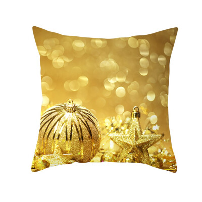 

Tailored Christmas Pillow Case Glitter Polyester Sofa Throw Cushion Cover Home Decor