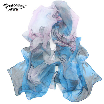 

Summer Lotus Sunscreen Scarf Beach Beach Towel Wholesale Long Ms Scarf Lotus Pond Moonlight Thin Scarf