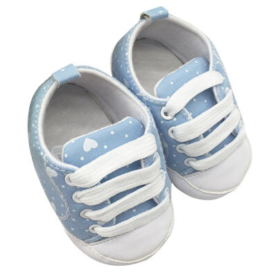 

Kids Infant Baby Boys Girls Soft Soled Cotton Crib Shoes Casual Laces Prewalkers SL07