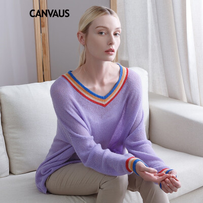 

CANVAUS 2018 New Autumn Winter Women Knitwear Wool Sweaters Black Loose Casual Long Sleeve Knitted Pullovers Tops FS219A