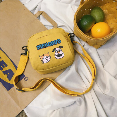 

Ins Bag Canvas Bag Girl with One Shoulder Slant Bag University Students Japanese Department Printing Cute Korean Version Ancient