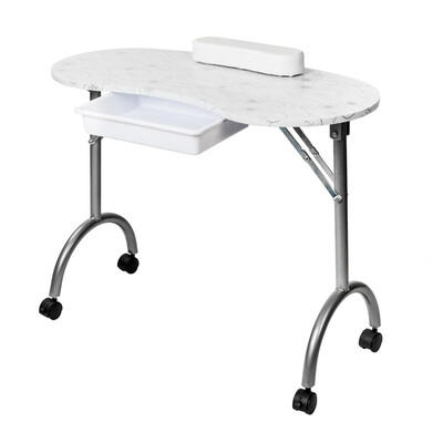 

Ktaxon Foldable Nail Manicure Table Station Salon Spa Desk White With Carry Bag Cushion