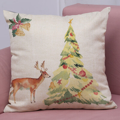 

Tailored New Christmas Cotton Linen Pillow Case Sofa Cushion Cover Home Decor