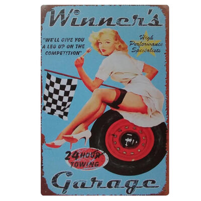 

Vintage Sexy Girl Metal Tin Sign Plaque Painting Craft Cafe Decoration Gift