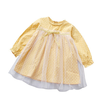 

Princess Dresses For Girls Long Sleeve Kids Girls Dresses Lovely Mesh Dress Baby Clothes