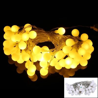 

1PC USB Power 10M 60LEDS Led String Lights 8MODES White Ball Light Christmas New Year Wedding Party Bedroom DC5V