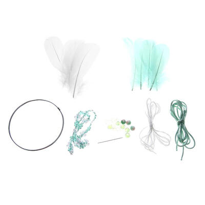 

Green DIY Feathers Dreamcatcher Handmade Dream Catcher Net Home Car Decor