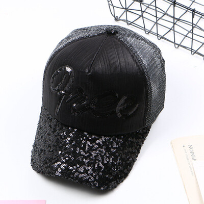 

Taobao Korean Hat Letterhead Pearl Embroidered Cap SpringSummer Sun Hat Baseball Hat Joker Curved Hat