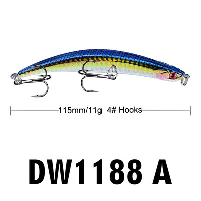 

VISSEN 1pcslot 115cm 11g Fishing Lure Artificial Hard Lure Plastic Bait Trolling Pike Carp Fishing Lures StickBait