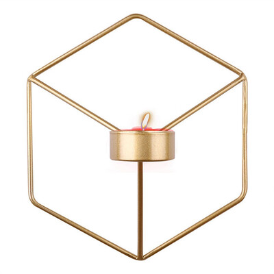 

Gobestart Nordic Style 3D Geometric Candlestick Metal Wall Candle Holder Sconce Home Decor