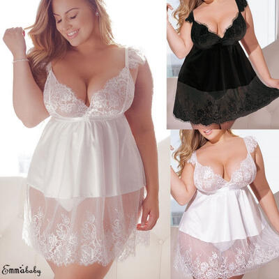 

Lingerie Lace Dress Babydoll Women&39s Underwear Nightwear Sleepwear Plus 3XL