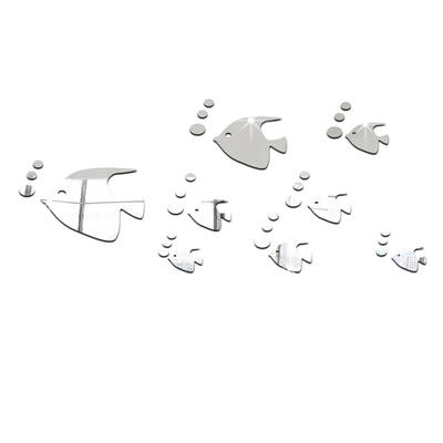 

Acrylic Cartoon Bubble Fish Mirror Wall Stickers Home Decorative Stickers
