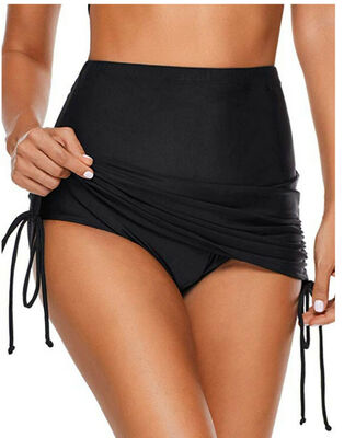 

Summer Women Sexy High Waist Beach Bathing Hem Drawstring Swimming Skirt