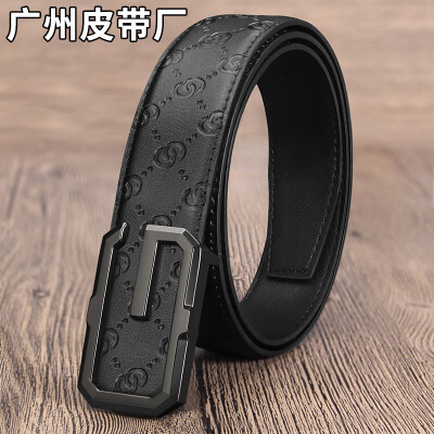 

Guangzhou factory belt mens leather Korean version of the smooth buckle casual leather belt youth fashion tide belt bel