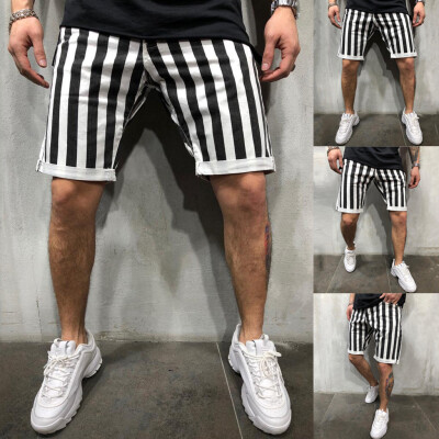 

Tailored Fashion Mens Sport Joint Lashing Stripe Loose Pocket Sweatpants Drawstring Short