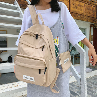 

Fashion schoolbag female ins Korean version ulzzang high school student backpack tide large capacity junior high school double sho