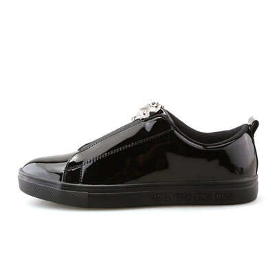 

New Brand Glossy Leather Shoes Men Casual Vulcanized Shoe Fashion Luxury Loafers Chaussure Homme Cuir Silver Gold Erkek Ayakkabi