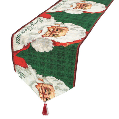 

Christmas Dining Table Polyester Cotton Flag Xmas Party Venue Banquet Home Decor