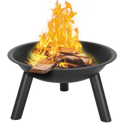 

22-Inch BBQ Grill Portable Wood Burning Fire Pits Iron Backyard Patio Garden Round Fire Pit Cooking Grill