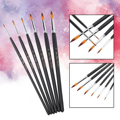 

Greensen 6Pcsset Nylon Hair Paint Brush Tool For Art School Watercolor Acrylic Painting Supplies