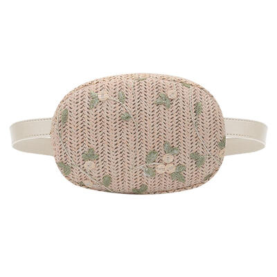 

Vintage Lace Flower Decor Women Straw Waist Fanny Belt Packs Chest Bags