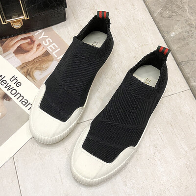 

Spring womens shoes Korean version of fashion flying fabric breathable anti-slip flat sole one foot casual shoes woman