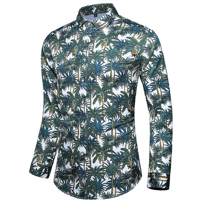 

Tailored Mens Casual Printing Colorful Slim Long Sleeve Dress Shirt Blouse Tops