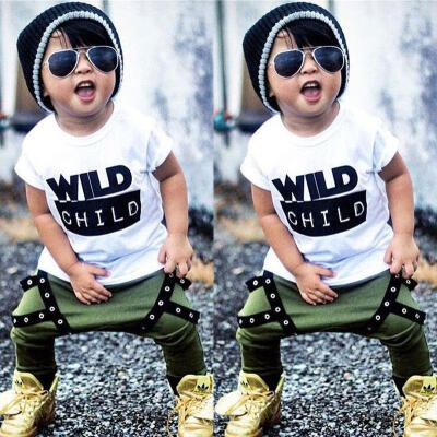 

Newborn Infant Baby Boys Outfits T-shirt Tops Pants Leggings 2PCS Clothes 3M-3T