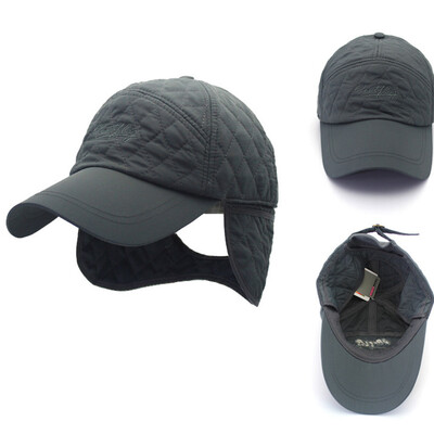 

Tailored Unisex Winter Hat with Edge Earflap Fitted Hat Faux Baseball Cap