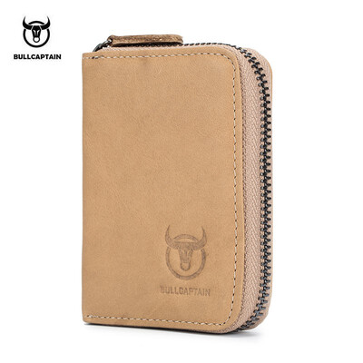 

BULLCAPTAIN 2018 male leather wallet Men Wallet Cowhide Coin Purse Slim Designer Brand Wallet gift for men birthday Card wallet