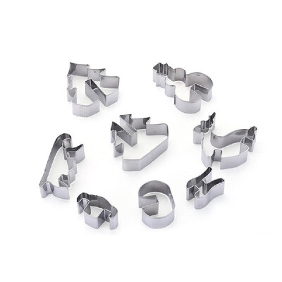 

10pcsset Cookie Cutters 3D Gingerbread House Christmas Stainess Steel Fondant Cake Mould Biscuit Mold Baking Tools 10pcs