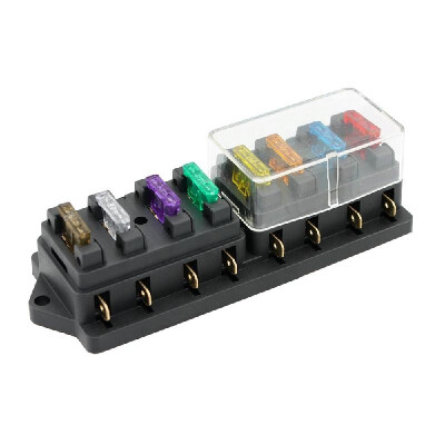 

8 Way Fuse Box Holder Fuse Block with 8 Standard Fuses for Car Truck Boat Vehicle 12V24V32V