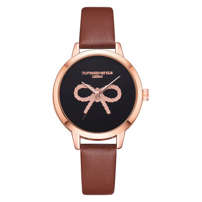 

Fashion Women Watches Embossed Butterfly Pattern Dial Ladies Quartz Wristwatch Simple Leather Strap Clock Zegarki Damskie