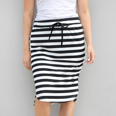 

Roseonmyhand Womens Fashion Stripe Hight Waist Mini Skirt