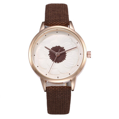 

Creative lady 3D flower dial fashion simple quartz watch student watch female model generation
